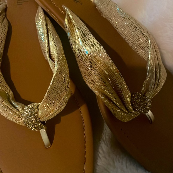 Charming Charlie Gold Sandals - Picture 2 of 6